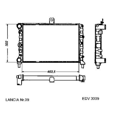 NEU + Kühler Lancia Delta / Prisma 1.3 / 1.5 - 9.86 - 8.xx - Kühlsystem Wasserkühler / Radiator + + + NEU | MAV - 44323