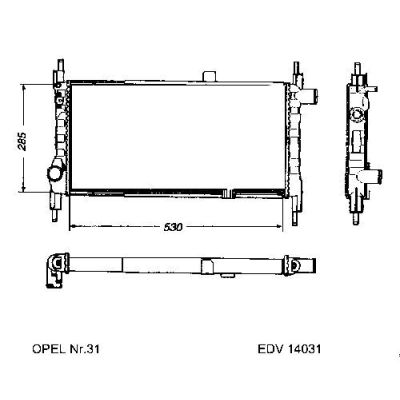 NEU + Kühler Opel Kadett E 1.2 / 1.4 / N / S / OHC Schaltgetriebe - GM / Vauxhall 9.83 - 8.89 - Vauxhall Astra | MAV - 45056 [ Opel ]