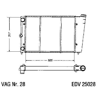 NEU + Kühler VW Jetta 1 USA 16 / 17 / GTi / GLi 1.6 Schaltgetriebe - VAG / VW / Audi 9.78 - 8.88 - Kühlsystem | MAV - 45224