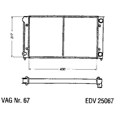 NEU + Kühler VW Passat 35i 1.6 Schaltgetriebe / Automatic - VAG / VW / Audi 9.88 - 8.93 - Kühlsystem Wasserküh | MAV - 45262