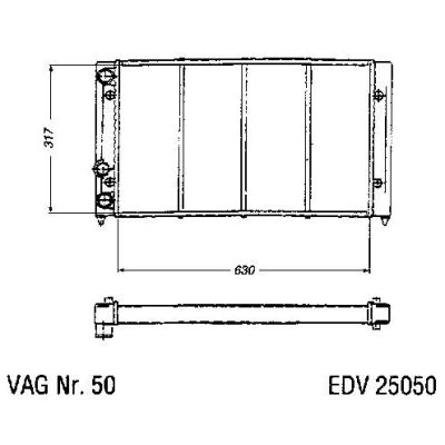 NEU + Kühler VW Passat 35i / G 60 1.8 Schaltgetriebe - VAG / VW / Audi 9.88 - 8.91 - Kühlsystem Wasserkühler / | MAV - 45245