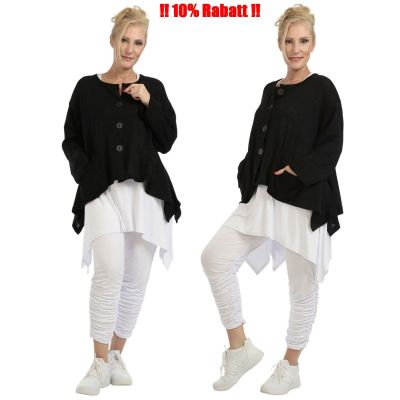 AKH FASHION schwarze STRICKJACKE Baumwolle Damen - Schwarz, Einheitsgröße-Maßangaben beachten, Baumwolle | AKH1110.S00118