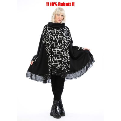 AKH FASHION SHIRT ausgefallen Übergrößen Damen Mode - Schwarz-Nieten-9953, Einheitsgröße-Maßangaben beachten, Viskose, Polyamid, Elasthan | AKH-9953