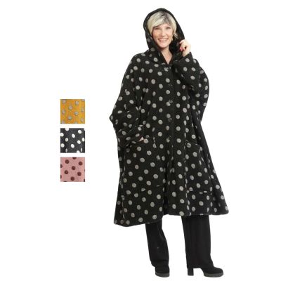 Lagenlook Oversized-Kapuzenmäntel mit Wolle | 6280W-Wolle-g