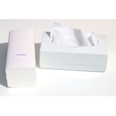 CleanSV® Tischspender II Papierhandtuchspender weiss (incl. 1 Päckchen Falthandtücher ca. 200 St. ) für ca. 12 | 114-00120914 / EAN:4251228303237