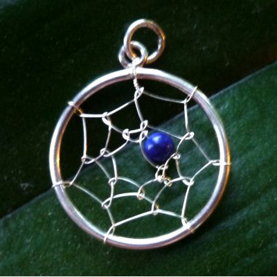 Anhänger Dreamcatcher Silber 925 mit Lapislazuli Indianerschmuck | 5049-20