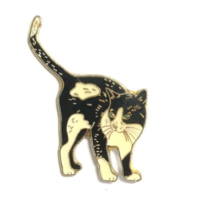 Pin Katze schwarz-weiß | PIN-KAT-BLK