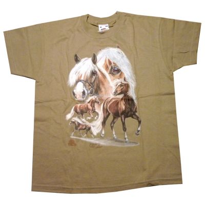 T-Shirt Kinder Pferd Haflinger Collage, Gr. 116, 2. Wahl, Atelier Bötzel | 008-224-26 k116B