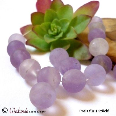 Amethyst / Ametrin Kugel gebohrt 12 mm matt, 1 Stück | 221-1701