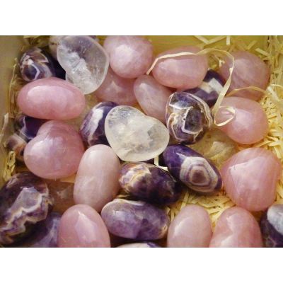 Amethyst - Herz Rosenquarz, Amethyst oder Bergkristall | 326-HERZ-IKO