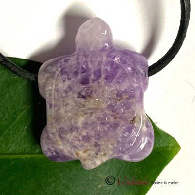 Anhänger Schildkröte Amethyst, seitlich gebohrt | 149-1504-AME