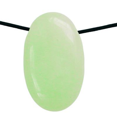 Sternstein Waage - China-Jade (Serpentin), Sternzeichenstein Linsenstein am Band | 212-STS-WCJ