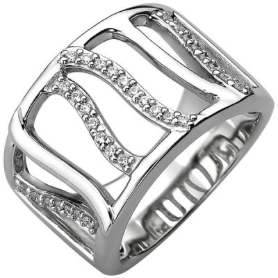 48 - Damen Ring, breit 925 Sterling Silber 32 Zirkonia | 52706 / EAN:4053258503430