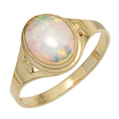 50 - Damen Ring 333 Gelbgold 1 Opal Goldring | 42526 / EAN:4053258253007