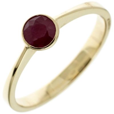 50 - Damen Ring 333 Gelbgold 1 Rubin rot Goldring | 39874 / EAN:4053258236666