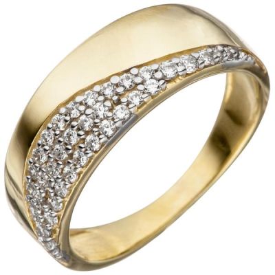 50 - Damen Ring 333 Gelbgold mit Zirkonia, Goldring | 46320 / EAN:4053258306581