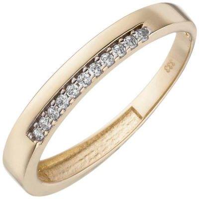 50 - Damen Ring 333 Gold Gelbgold 1 Zirkonia, Goldring | 53604 / EAN:4053258535011