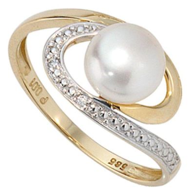 50 - Damen Ring 585 Gelbgold 1 Perle | 30572 / EAN:4053258060391