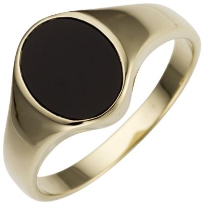 50 - Damen Ring 585 Gold Gelbgold 1 Onyx oval Goldring | 53099 / EAN:4053258514740