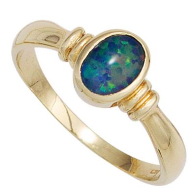 50 - Damen Ring 585 Gold Gelbgold 1 Opal-Triplette Goldring Opalring | 42402 / EAN:4053258249871