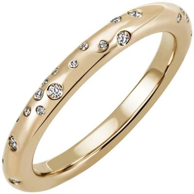 50 - Damen Ring 585 Gold Gelbgold 34 Diamanten 0,21ct. | 50443 / EAN:4053258350409