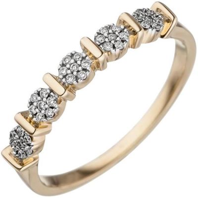 50 - Damen Ring 585 Gold Gelbgold 35 Diamanten Goldring | 48726 / EAN:4053258332450