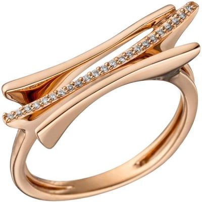 50 - Damen Ring 585 Gold Rotgold 23 Diamanten 0,07ct. | 46758 / EAN:4053258317402