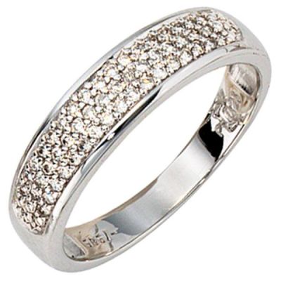 50 - Damen Ring 585 Gold Weißgold, 50 Diamanten 0,25ct. | 34284 / EAN:4053258038925