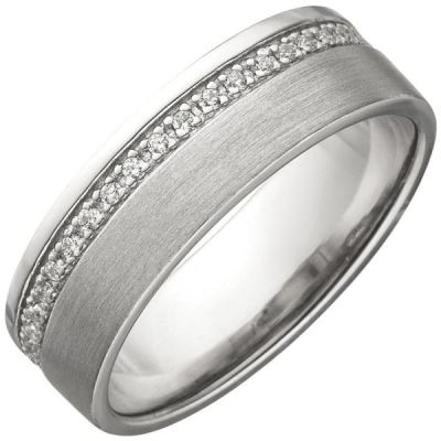 50 - Damen Ring 925 Sterling Silber matt mit Zirkonia rundum | 52297 / EAN:4053258459973