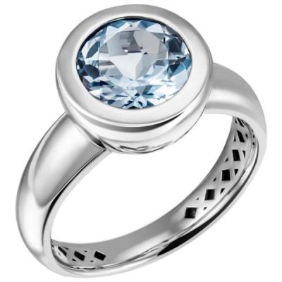 50 - Damen Ring 925 Sterling Silber mit 1 Blautopas, hellblau, blau | 53500 / EAN:4053258522028