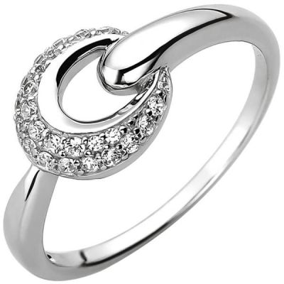 50 - Damen Ring 925 Sterling Silber mit 25 Zirkonia 9,3 mm breit | 52689 / EAN:4053258502716