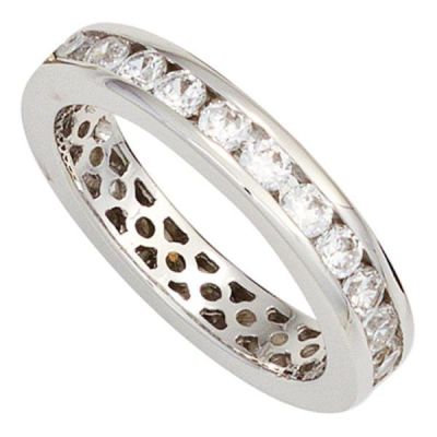 50 - Damen Ring 925 Sterling Silber rhodiniert Zirkonia rundum | 43230 / EAN:4053258262665