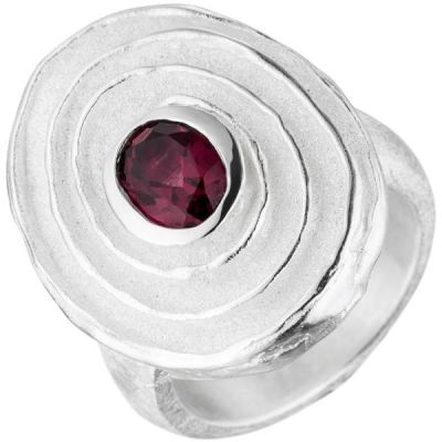 50 - Damen Ring 925 Sterling Silber teil matt 1 Rhodolith | 49224 / EAN:4053258340578