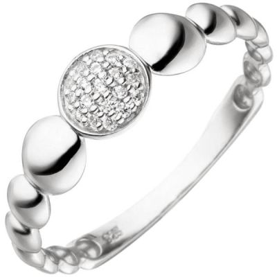 50 - Damen Ring aus 925 Sterling Silber mit 19 Zirkonia Silberring | 53366 / EAN:4053258522806