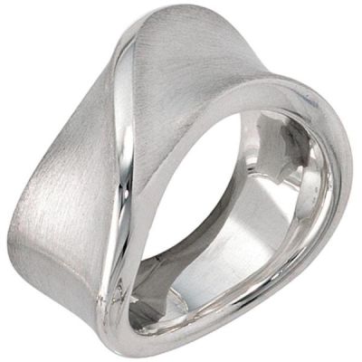 50 - Damen Ring breit 925 Sterling Silber teil matt | 26336 / EAN:4053258096482