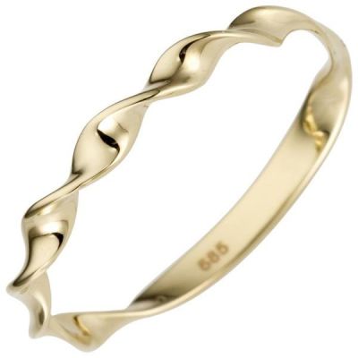 50 - Damen Ring gedreht 585 Gold Gelbgold Goldring | 51764 / EAN:4053258455395