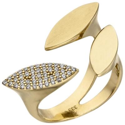 50 - Damen Ring offen 333 Gelbgold 40 Zirkonia Goldring | 51934 / EAN:4053258463550