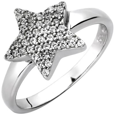 50 - Damen Ring Stern 925 Sterling Silber 45 Zirkonia | 52734 / EAN:4053258504437