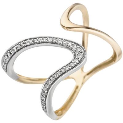 52 - Damen Ring 2-reihig 585 Gelbgold 36 Diamanten Diamantring | 48732 / EAN:4053258332696