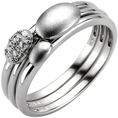 52 - Damen Ring 3-teilig 925 Sterling Silber 6 Zirkonia | 52686 / EAN:4053258513491