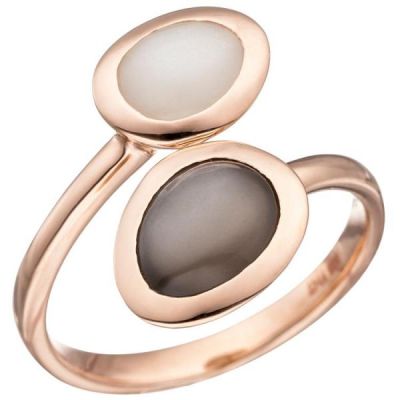 52 - Damen Ring 585 Gold Rotgold 2 Mondsteine Goldring Rotgoldring | 46230 / EAN:4053258304662