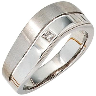 52 - Damen Ring 585 Gold Weißgold 1 Diamant 0,01ct. Weißgoldring | 20878 / EAN:4053258041161