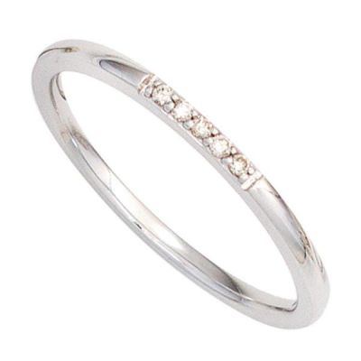 52 - Damen Ring 585 Gold Weißgold 5 Diamantengoldring | 42133 / EAN:4053258245330