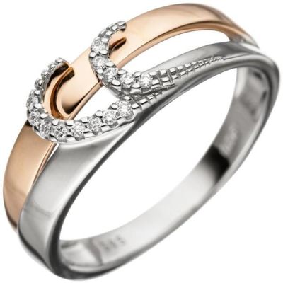 52 - Damen Ring 585 Gold Weißgold Rotgold, 13 Diamanten | 46591 / EAN:4053258313510