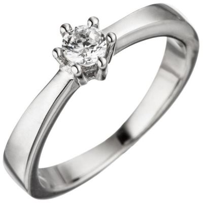 52 - Damen Ring 925 Sterling Silber 1 Zirkonia 5,2 mm breit | 46267 / EAN:4053258305577