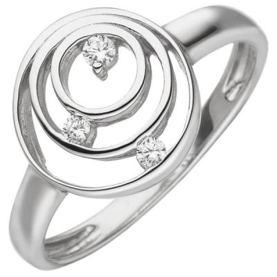 52 - Damen Ring 925 Sterling Silber 3 Zirkonia | 53520 / EAN:4053258530986