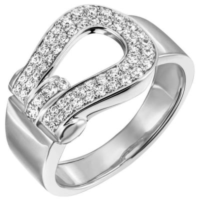 52 - Damen Ring 925 Sterling Silber 55 Zirkonia, 12 mm breit | 51804 / EAN:4053258455821