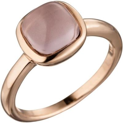 52 - Damen Ring 925 Sterling Silber rotgold mit rosa Glasstein | 46394 / EAN:4053258316528