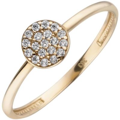 52 - Damen Ring aus 333 Gelbgold 19 Zirkonia Goldring | 53652 / EAN:4053258536476