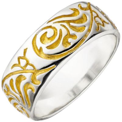 52 - Damen Ring aus 925 Sterling Silber, bicolor | 50987 / EAN:4053258353974